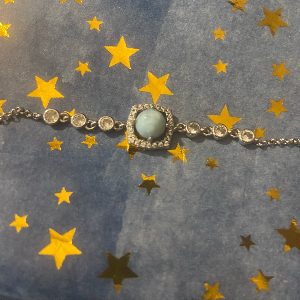 Elegant Silver and Blue Bracelet